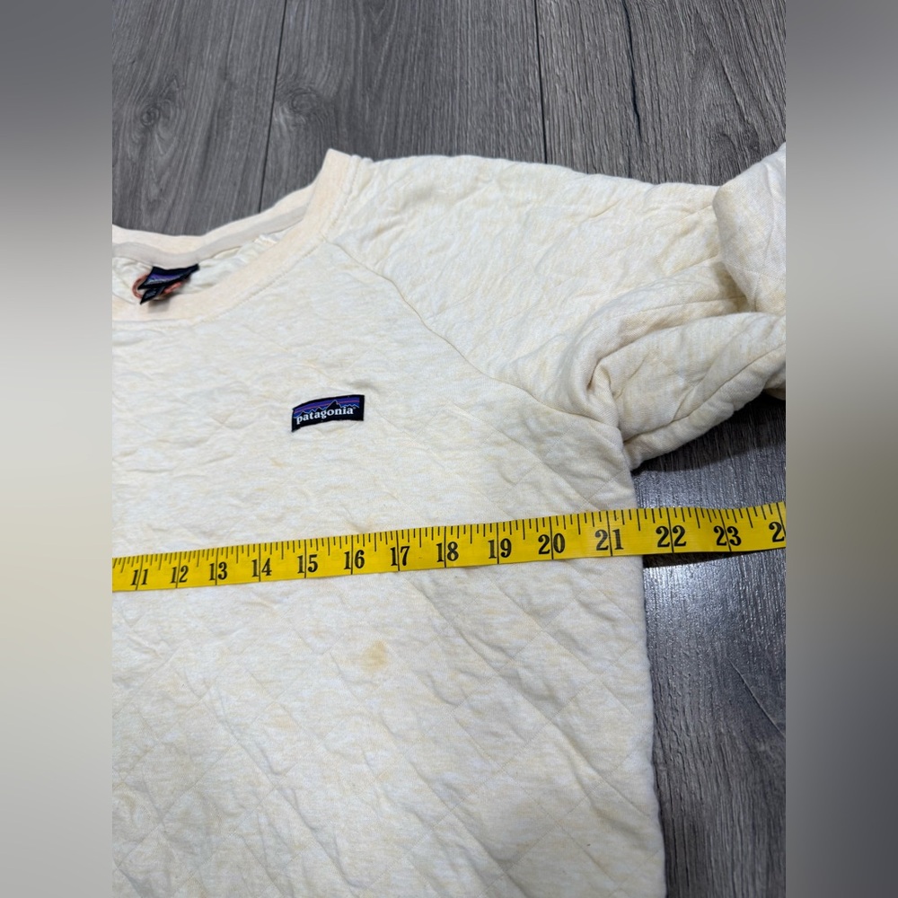Patagonia Women’s Organic Cotton Quilt Crew Sweatshirt Sz L FLAW! - Picture 5 of 7